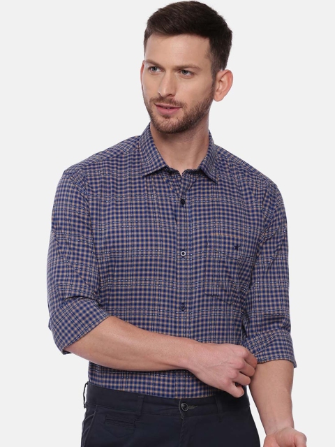 

CROYDON Men Yellow Regular Fit Checked Casual Shirt