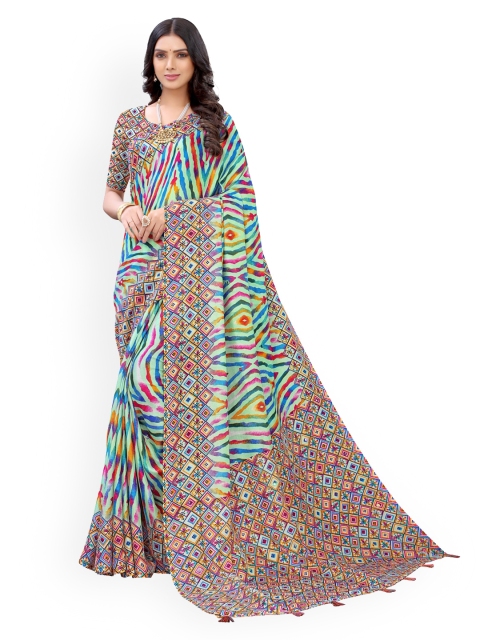 

KALINI Multicoloured Printed Jute Silk Saree, Multi