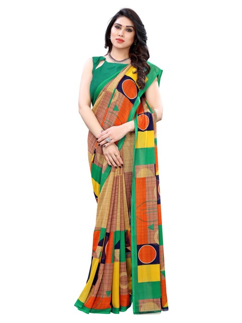 

KALINI Multicoloured Printed Pure Georgette Saree, Multi