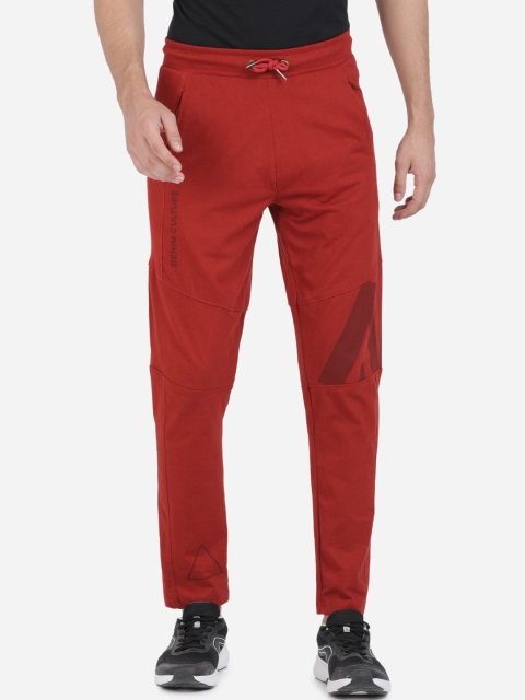 

ANTHEM Men Red Solid Slim-Fit Cotton Track Pants
