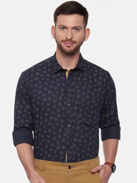 

CROYDON Men Navy Blue Regular Fit Printed Casual Shirt