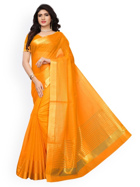 

KALINI Yellow Silk Blend Solid Kota Saree