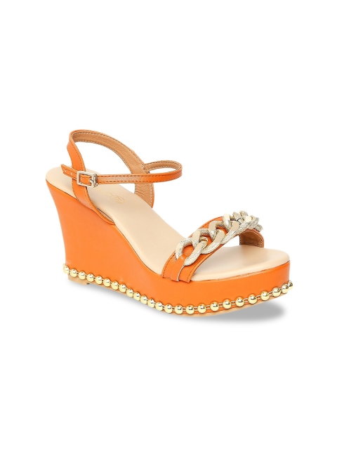 

CHINI C Women Tan Embellished Sandals
