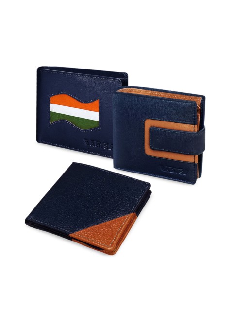 

ABYS Men Blue & Brown Genuine Leather Accessory Gift Set