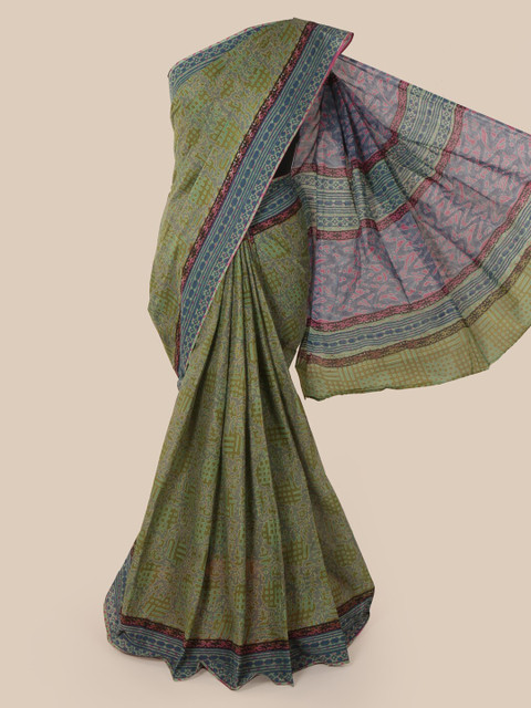 

Pothys Green Printed Pure Cotton Saree