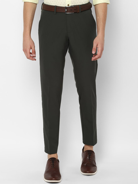 

Allen Solly Men Olive Green Slim Fit Solid Regular Trousers