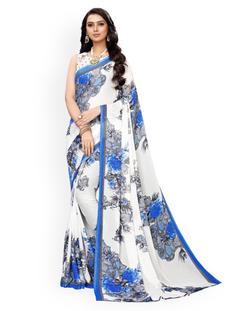 

KALINI Blue Printed Pure Georgette Saree