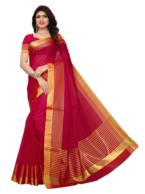 

KALINI Red Silk Blend Solid Kota Saree