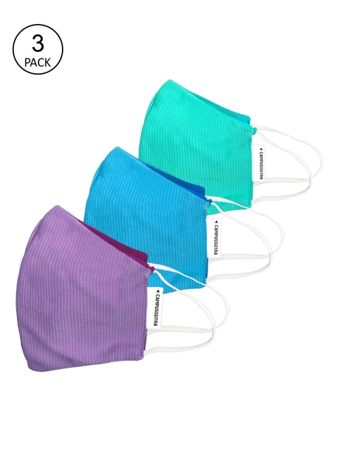 

Campus Sutra Unisex Pack of 3 4-Ply Reusable Anti-Microbial Outdoor Cloth Face Masks, Green