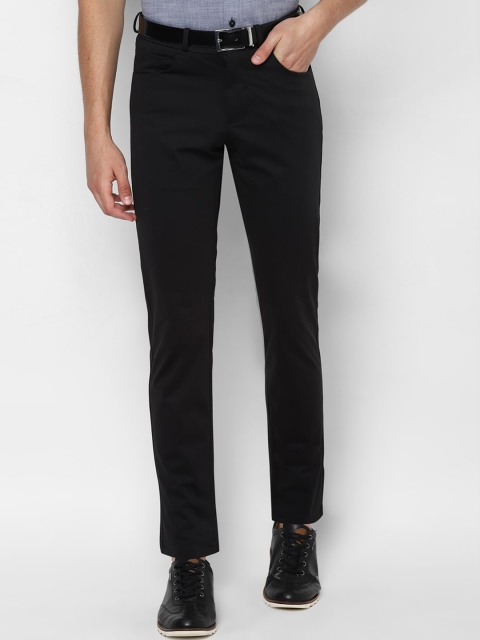 

Allen Solly Men Black Slim Fit Solid Regular Trousers