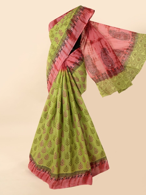 

Pothys Green Printed Pure Cotton Saree