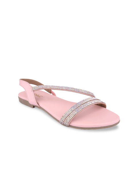 

CHINI C Women Pink Embellished T-Strap Flats