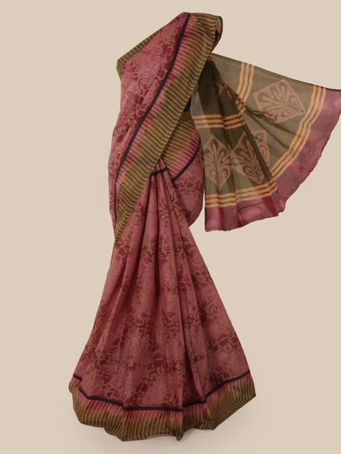 

Pothys Onion Pink Printed Pure Cotton Saree