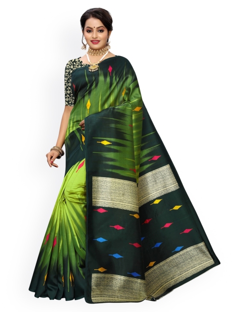 

KALINI Green Printed Poly Silk Saree