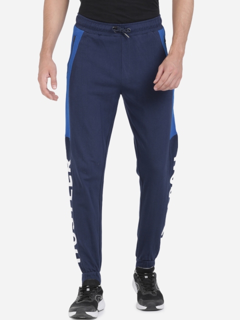 

ANTHEM Men Navy Blue & White Typography Printed Slim Fit Joggers