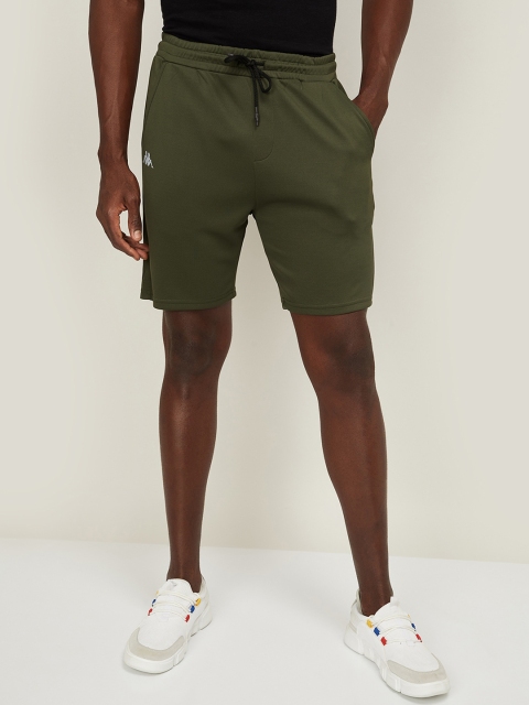 

Kappa Men Olive Green Solid Regular Fit Regular Shorts
