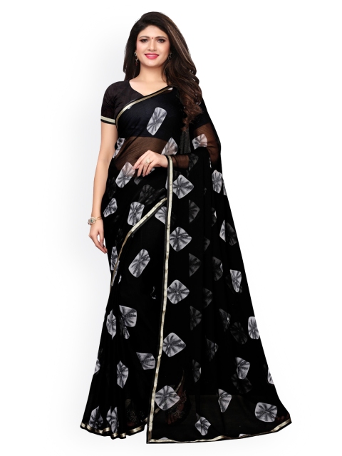 

KALINI Black Printed Pure Chiffon Saree