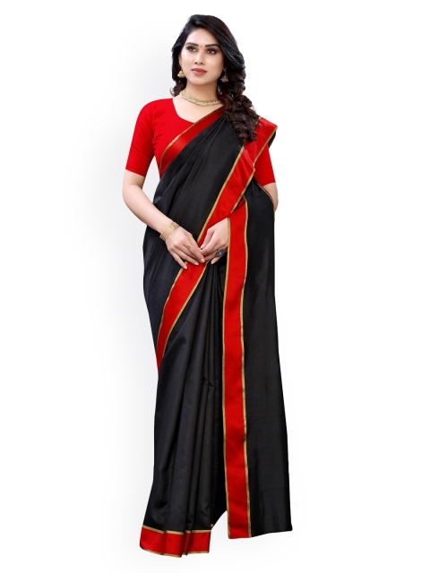 

KALINI Black Solid Poly Silk Saree