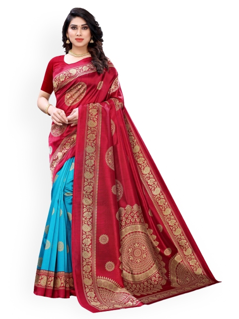 

KALINI Maroon Printed Poly Silk Saree