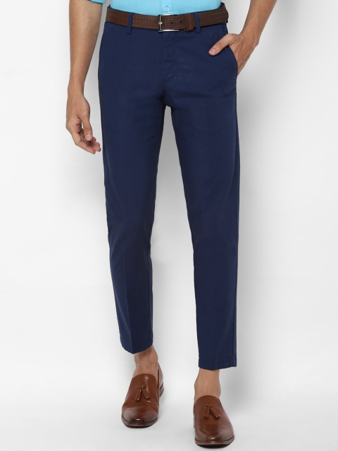 

Allen Solly Men Navy Blue Slim Fit Solid Formal Trousers