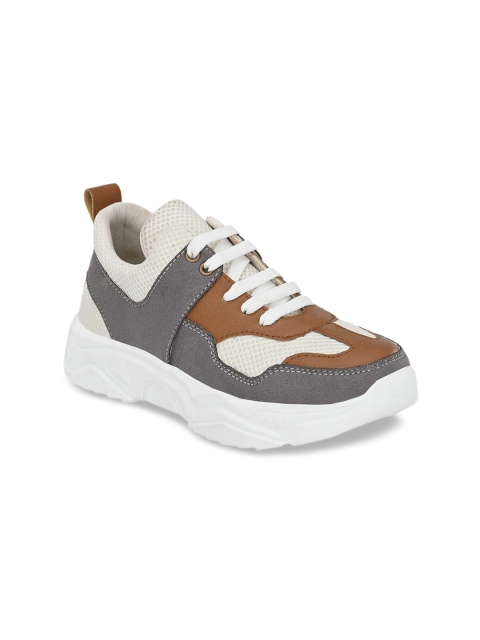 

El Paso Women Off White & Grey Colourblocked Sneakers