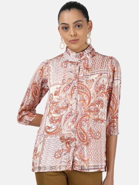 

Monte Carlo Pink & White Printed Shirt Style Top
