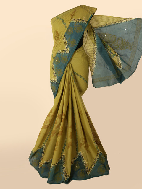 

Pothys Green Printed Pure Cotton Saree