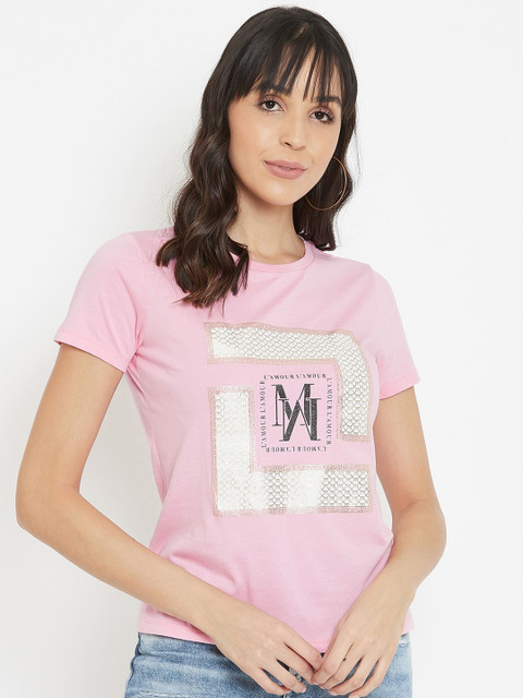 

Madame Pink Printed Regular Top