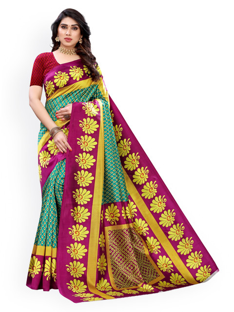 

KALINI Purple Printed Poly Silk Saree