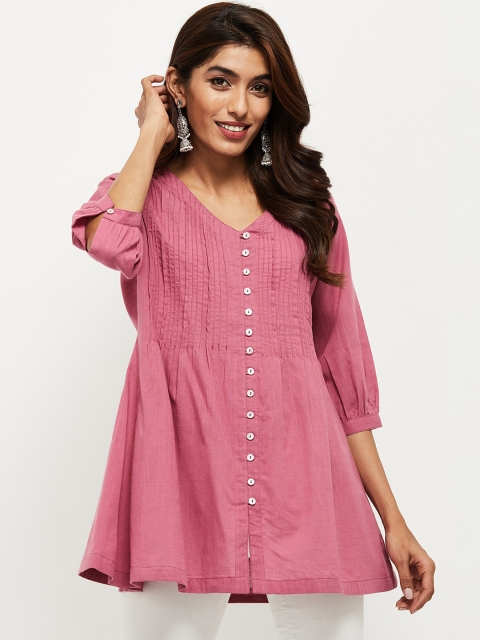 

max Pink A-Line Longline Top