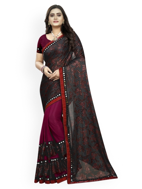 

KALINI Maroon Printed Polyester Saree