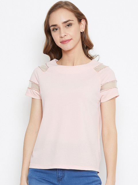 

Madame Peach-Coloured Solid Regular Top