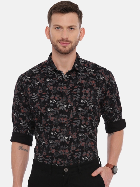 

CROYDON Men Black Regular Fit Printed Casual Shirt