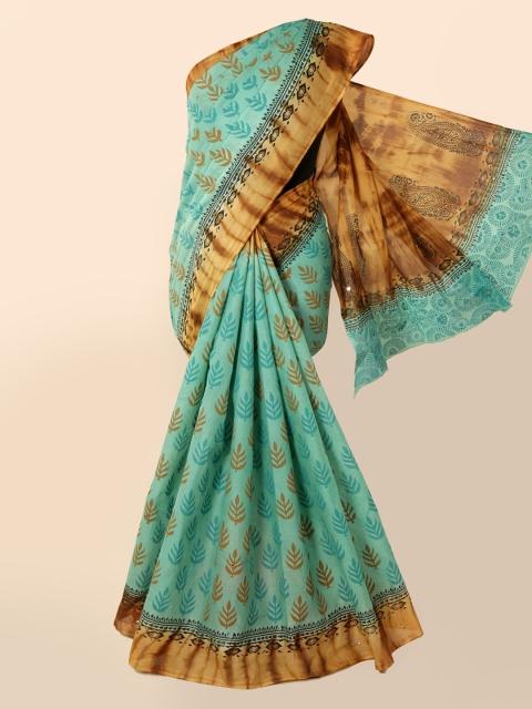 

Pothys Sea Green Printed Pure Cotton Saree