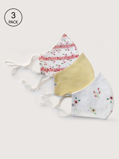 

FableStreet Unisex Pack Of 3 Reusable 2 Ply Cloth Masks, White