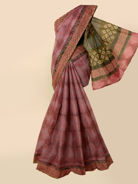 

Pothys Pink & Green Pure Cotton Printed Saree