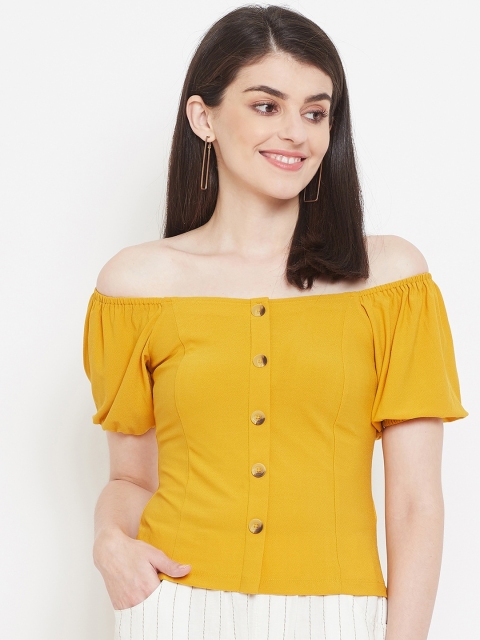 

Madame Mustard Yellow Off-Shoulder Bardot Top