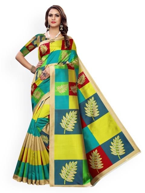 

KALINI Multicoloured Checked Art Silk Saree, Multi