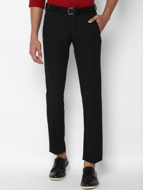 

Allen Solly Men Black Slim Fit Solid Regular Trousers