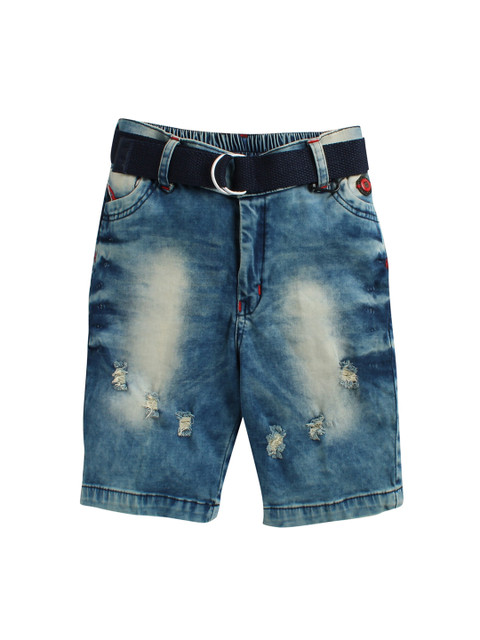 

Noddy Boys Navy Blue Washed Regular Fit Denim Shorts
