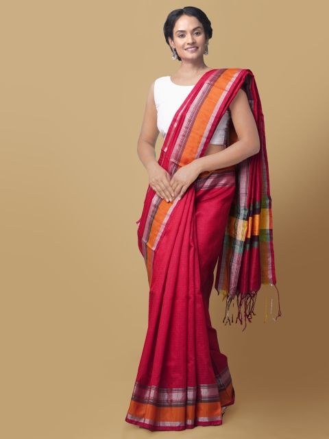 

Unnati Silks Red Art Silk Solid Patola Saree