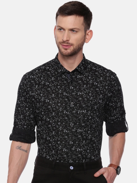

CROYDON Men Black Regular Fit Printed Casual Shirt