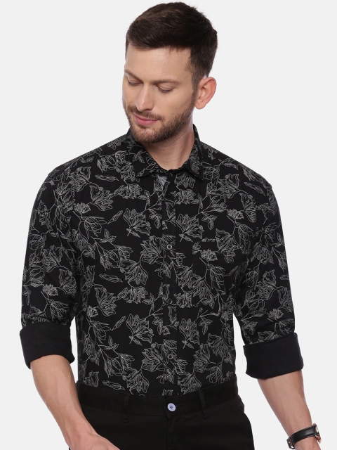 

CROYDON Men Black Regular Fit Printed Casual Shirt