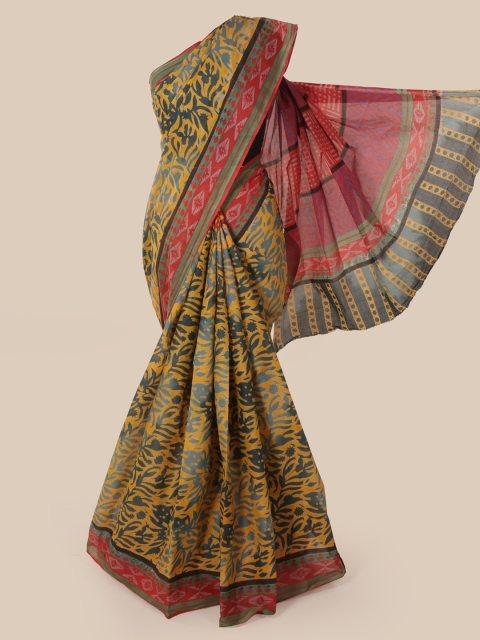 

Pothys Yellow Printed Pure Cotton Saree