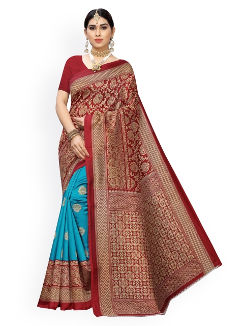 

KALINI Maroon Woven Design Poly Silk Saree