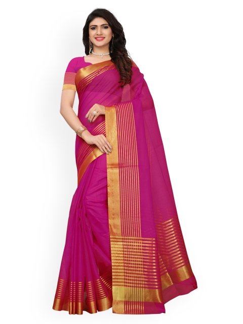 

KALINI Pink Silk Blend Solid Kota Saree