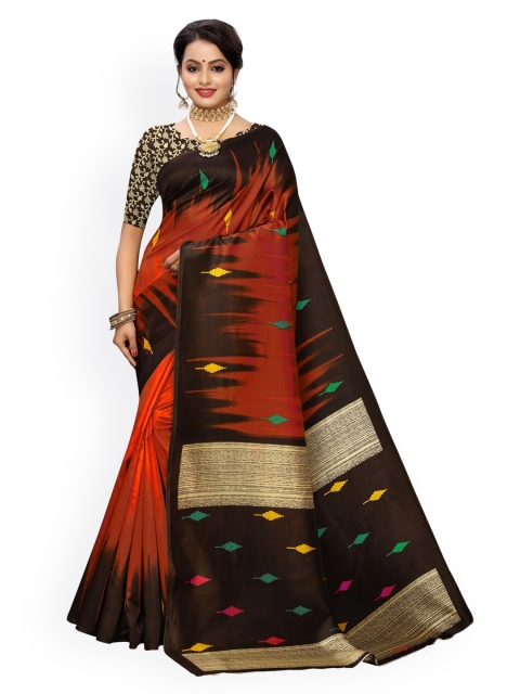 

KALINI Brown Woven Design Poly Silk Saree