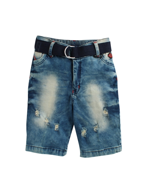 

Noddy Boys Navy Blue Washed Regular Fit Denim Shorts