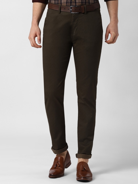 

Peter England Casuals Men Coffee Brown Slim Fit Solid Regular Trousers
