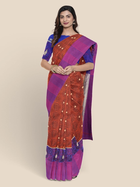 

Kalamandir Brown Silk Blend Woven Design Kanjeevaram Saree
